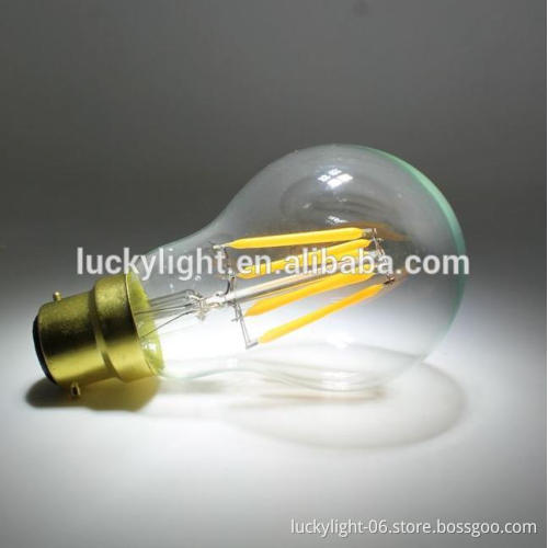 New arrival led lighting e27 filament bulb A60 6.5W CE RoHS compliant